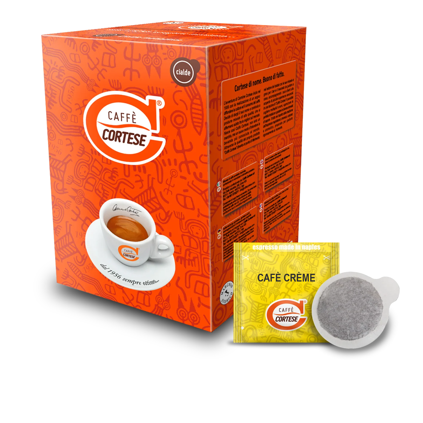 Caffè Cortese Cafè Crème E.S.E. Pads 44 mm – für Lungo