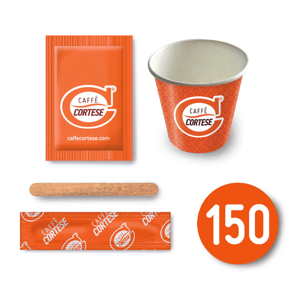 Caffè Cortese Espresso Becherkit 150 Papier